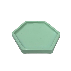 Bandeja Mosaico Sextavada Grande Verde Candy Decorativa