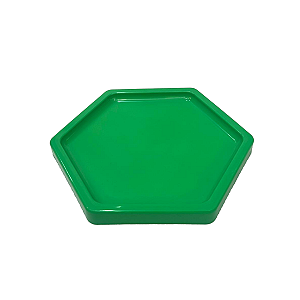 Bandeja Mosaico Sextavada Grande Verde Limão Decorativa