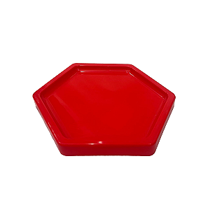 Bandeja Mosaico Sextavada Grande Vermelho Decorativa Festa