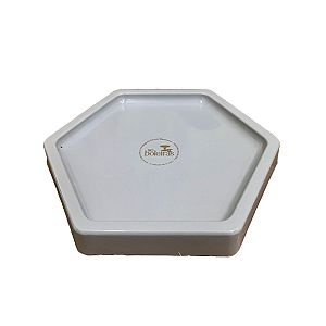 Bandeja Mosaico Sextavada Grande Cinza Decorativa Festa