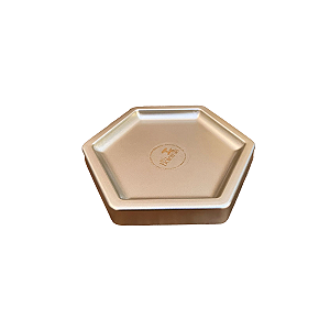 Bandeja Mosaico Sextavada Pequeno Dourado Decorativa