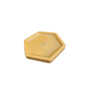 BANDEJA MOSAICO SEXTAVADA PEQ 15CM MOSTARDA