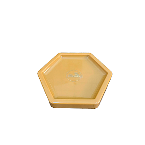 BANDEJA MOSAICO SEXTAVADA PEQ 15CM MOSTARDA