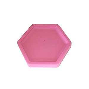 Bandeja Mosaico Sextavada Pequena Rosa Decorativa Para Festa