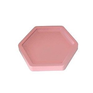 Bandeja Mosaico Sextavada Pequena Rose Decorativa Para Festa
