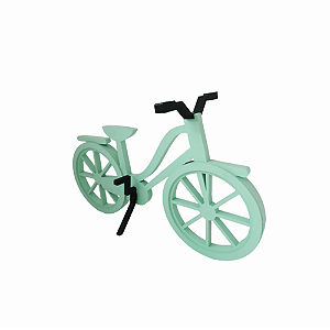 Bicicleta MDF Verde Água Pés E Guidão Soltos Decorar Festas