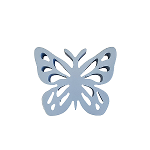 BORBOLETA FRICOTE MDF PEQUENA AZUL BEBE