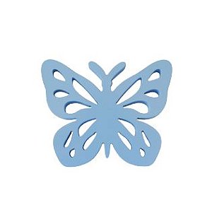 BORBOLETA FRICOTE MDF PEQUENA AZUL BEBE