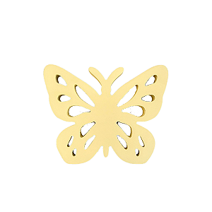 BORBOLETA FRICOTE MDF PEQUENA AMARELO CANDY