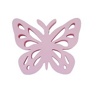 BORBOLETA FRICOTE MDF GRANDE ROSA BEBE