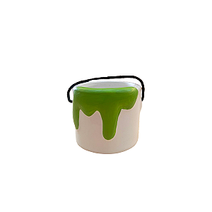 CACHEPOT BALDE DE TINTA VERDE LIMAO