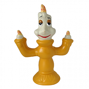 Candelabro Amarelo Sorridente Enfeite Decorativo Cerâmica