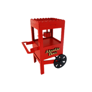 Carrinho De Algodão Doce Mdf Circo Decoração Festa Vermelho