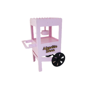 Carrinho De Algodão Doce Mdf Circo Decoração Rosa Bebê