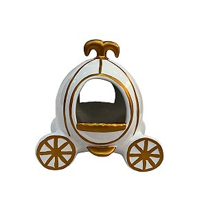 CARRUAGEM CERAMICA DOURADA COM BRANCO