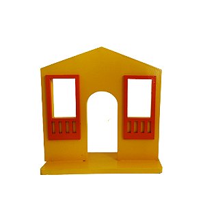 Casa Da Vila Na Base Festa Junina Pequena Amarelo E Laranja