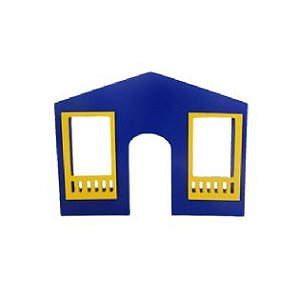 Casa Da Vila Festa Junina Grande Azul Com Amarelo Decoração