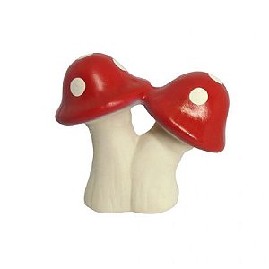 COGUMELO DUPLO FINO CERAMICA VERMELHO