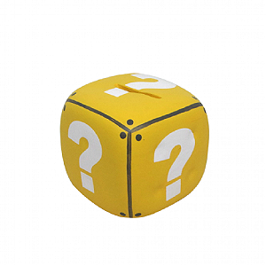 Cubo Amarelo Interrogação Cerâmica Decorativo Festa Games