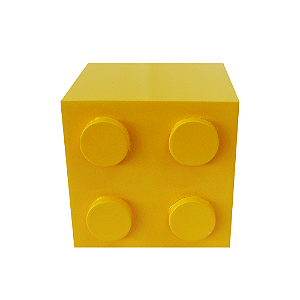 Cubo Pecinha De Montar MDF Quadrado Amarelo Decorar Festa