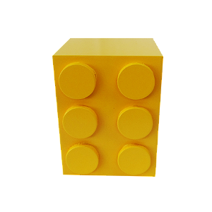 Cubo Pecinha De Montar MDF Retangular Amarelo Decorar Festa