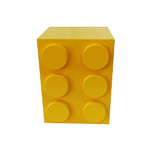 CUBO LEGO MDF RETANGULAR AMARELO