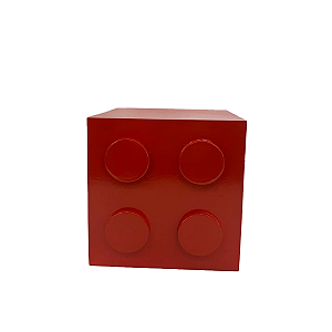Cubo Pecinha De Montar MDF Quadrado Vermelho Decorar Festa