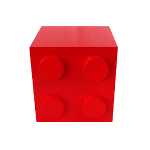 Cubo Pecinha De Montar MDF Quadrado Vermelho Decorar Festa