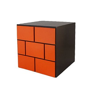 Cubo Mdf Tijolinho Marrom Decorativo Para Festa Cenário