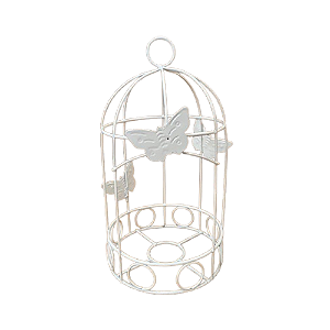 Gaiola Cute Borboleta Pequeno Branco Decorativa Temática