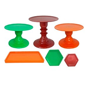 Kit Festa Comemore Só Boleiras 5 Pcs Terracota Verde Laranja