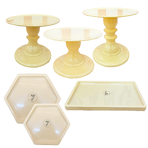 Kit Festa Mosaico Amarelo Candy Peça Decorativa Só Boleiras