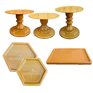 Kit Festa Mosaico Mostarda Peças Decorativas Só Boleiras