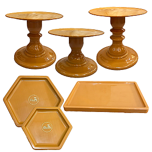 Kit Festa Mosaico Mostarda Peças Decorativas Só Boleiras