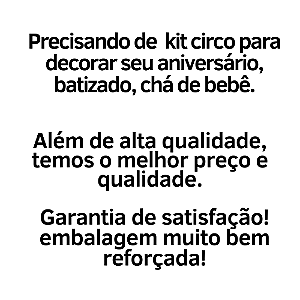 Kit Mini Circo Decoração Para Festa Vermelho MDF 3 Peças