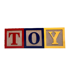 Trio Cubos Mdf Toy 10x10 Colorido Decorativo Festa Letras