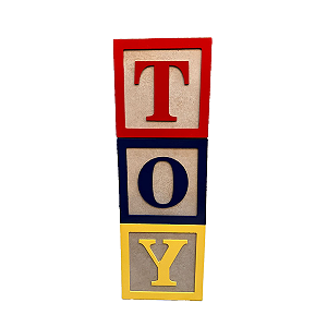 Trio Cubos Mdf Toy 10x10 Colorido Decorativo Festa Letras