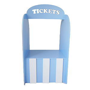 Tickets Azul Bebê Decoração Festa Circo Bilheteria Mdf