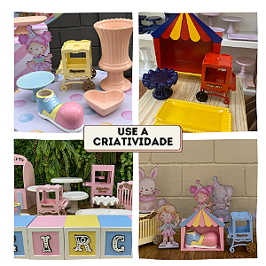 Mini Carrinho De Pipoca Amarelo Candy Decoração Circo MDF