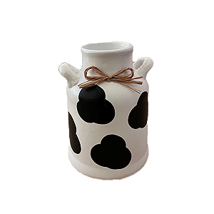 Leiteira Cerâmica Vaquinha Decorativa Cachepot Vaso Festa
