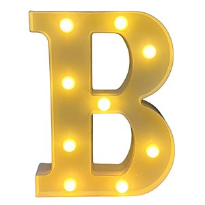 LETRA LED B PLASTICO BRANCO 22CM