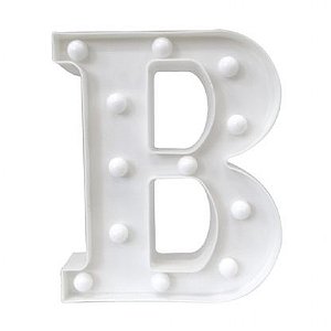 LETRA LED B PLASTICO BRANCO 22CM