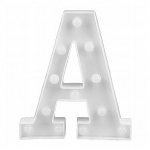 LETRA LED A PLASTICO BRANCO 22CM