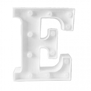 LETRA LED E PLASTICO BRANCO 22CM