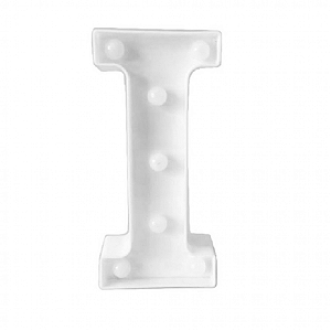 LETRA LED I PLASTICO BRANCO 22CM