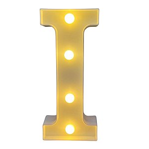 LETRA LED I PLASTICO BRANCO 22CM