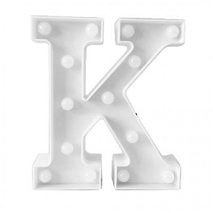 LETRA LED K PLASTICO BRANCO