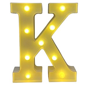 LETRA LED K PLASTICO BRANCO