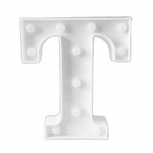 LETRA LED T PLASTICO BRANCO 22CM