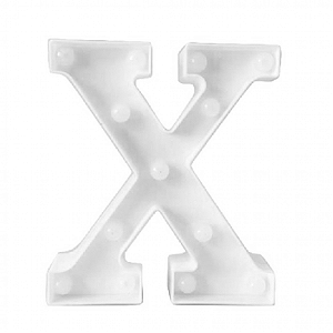 LETRA LED X PLASTICO BRANCO 22CM